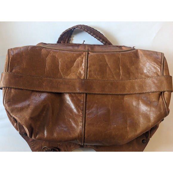 Rare Chloe leather bag w/crochet trim. Large Brown Boho Handbag. - Picture 7 of 16